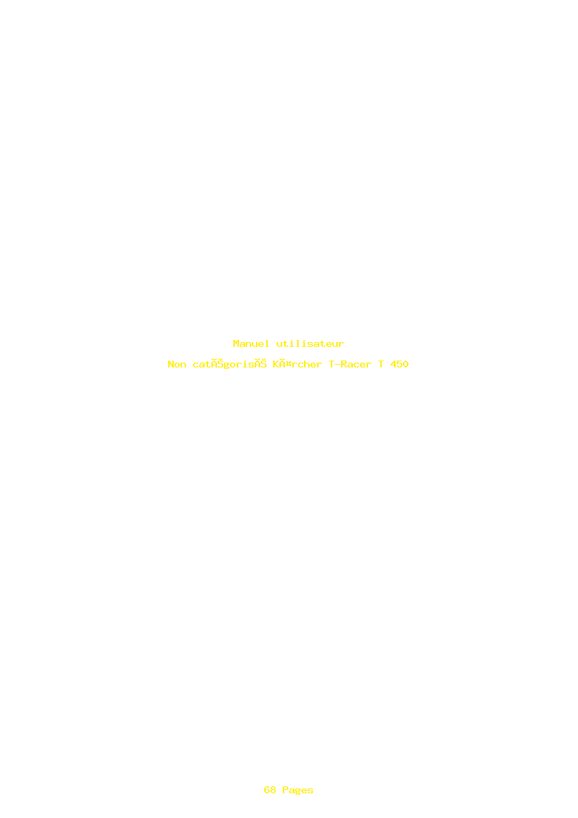 Page 1 de la notice Manuel utilisateur Kärcher T-Racer T 450