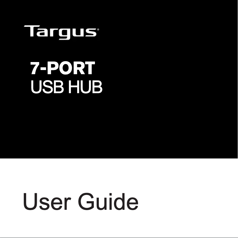 Page 1 de la notice Manuel utilisateur Targus ACH120EU