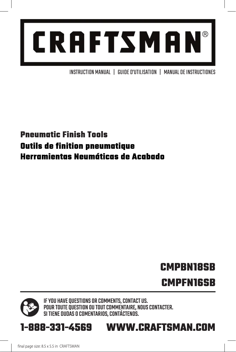 Page 1 de la notice Manuel utilisateur Craftsman CMPBN18SB