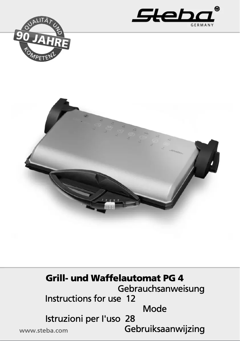Page 1 de la notice Manuel utilisateur Steba PG4
