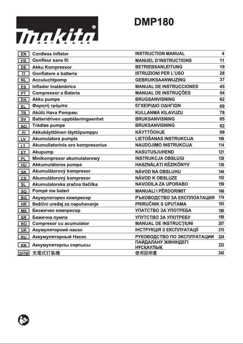 Page 1 de la notice Manuel utilisateur Makita DMP180