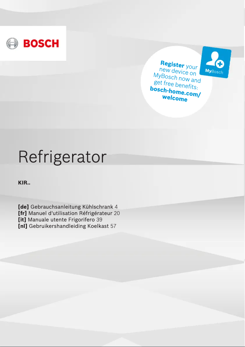 Page 1 of the manual User Manual Bosch KIR20NFF0
