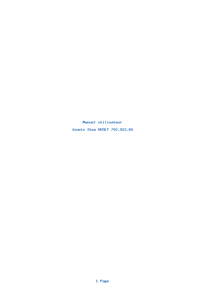 Page 1 de la notice Manuel utilisateur Ikea HUSET 702.922.60