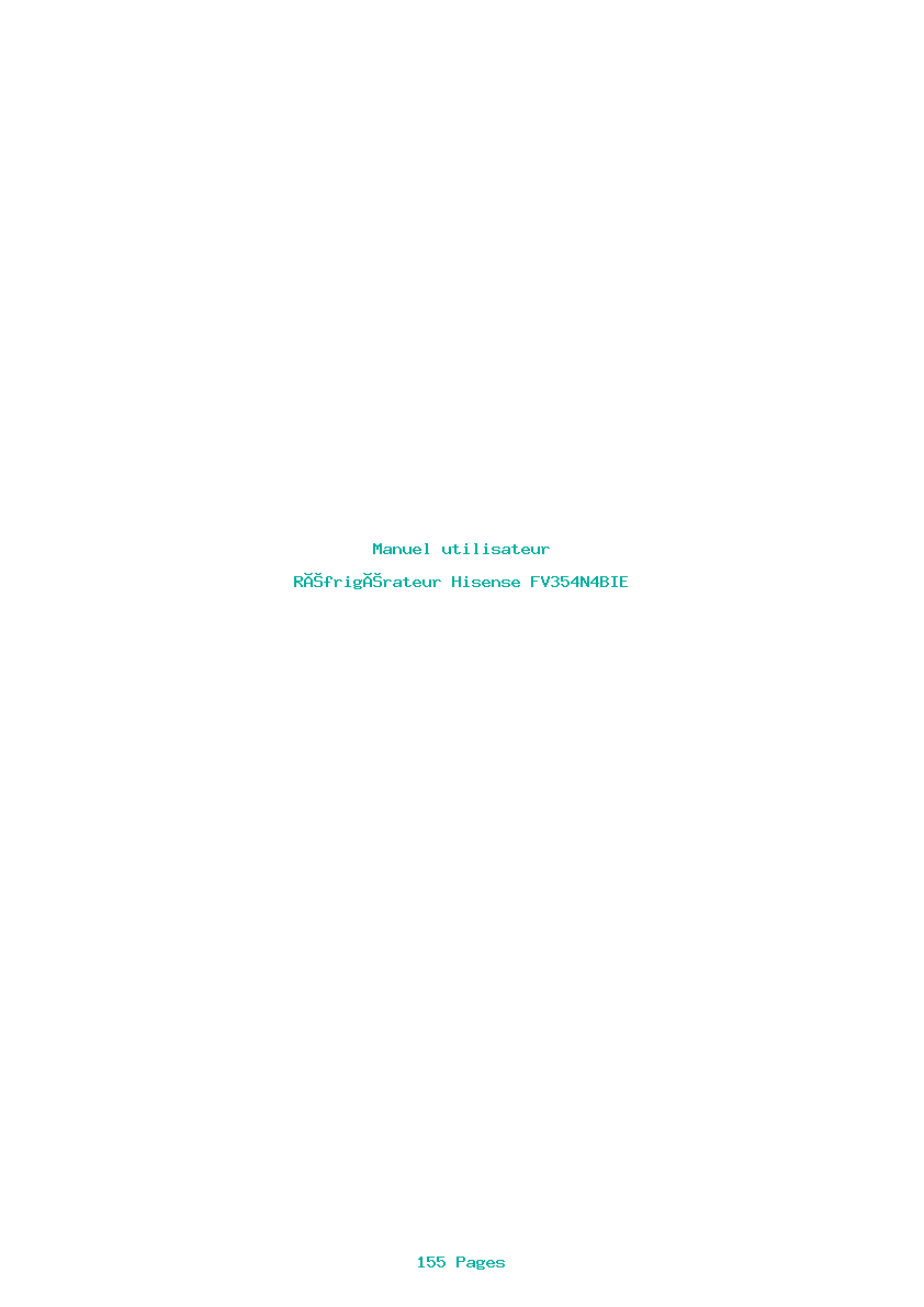 Page 1 de la notice Manuel utilisateur Hisense FV354N4BIE