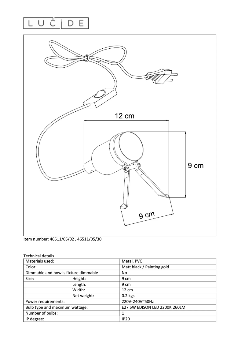 Page 1 of the manual User Manual Lucide Pukki