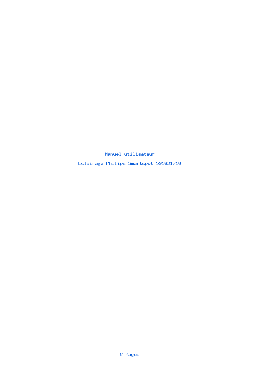 Page 1 de la notice Manuel utilisateur Philips Smartspot 591631716