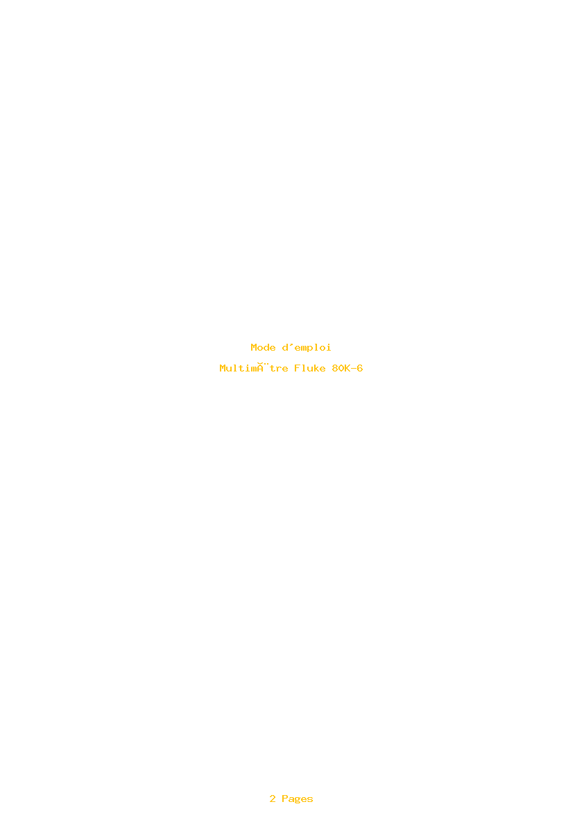Page 1 de la notice Mode d'emploi Fluke 80K-6