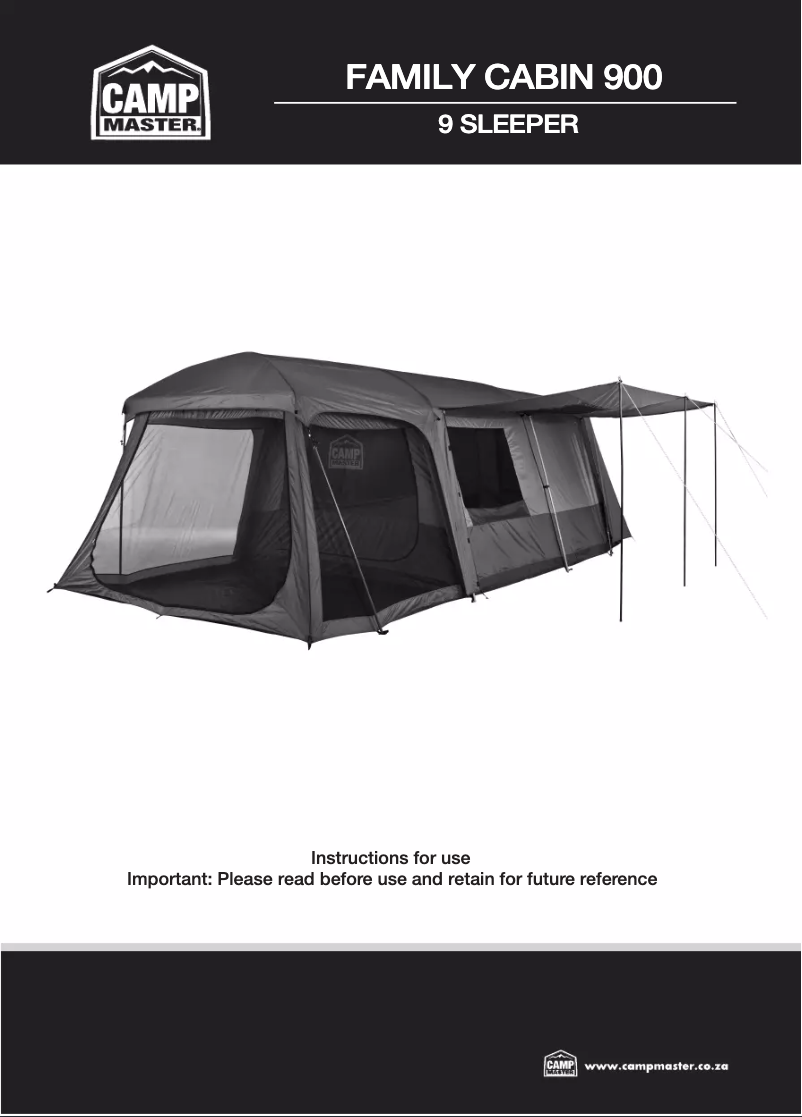 Page 1 de la notice Manuel utilisateur Camp Master Family Cabin 900