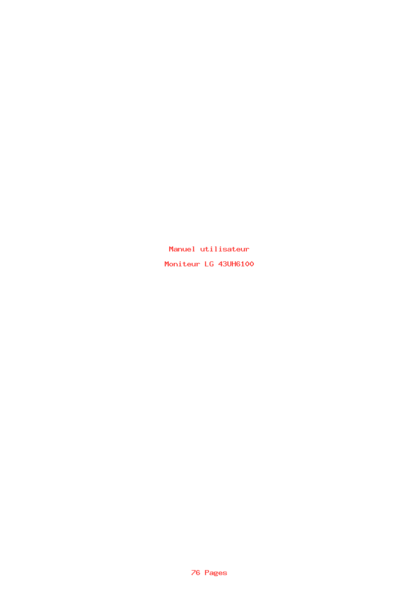 Page 1 de la notice Manuel utilisateur LG 43UH6100