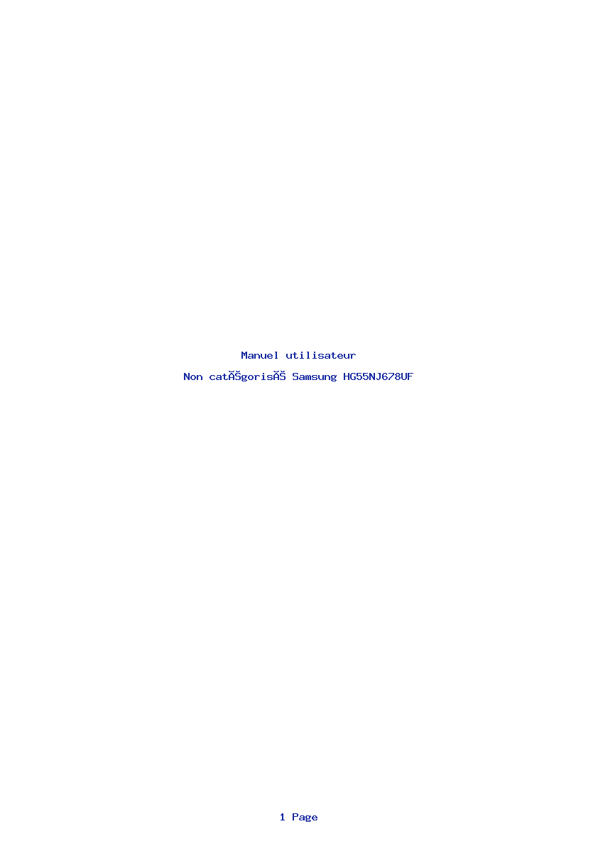 Page 1 de la notice Manuel utilisateur Samsung HG55NJ678UF