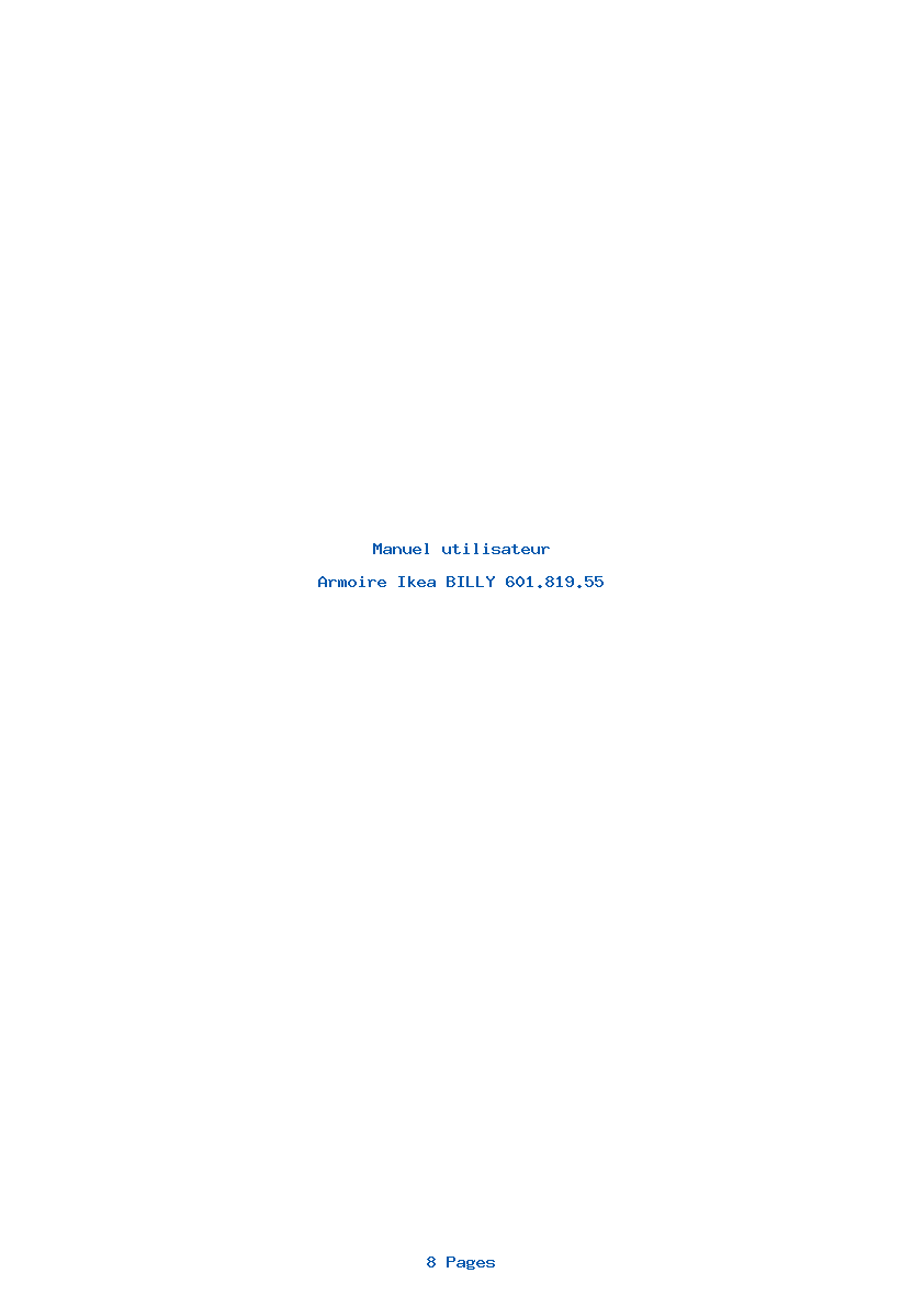 Page 1 de la notice Manuel utilisateur Ikea BILLY 601.819.55