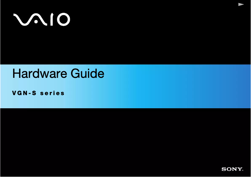 Page 1 de la notice Manuel utilisateur Sony Vaio VGN-S1XP