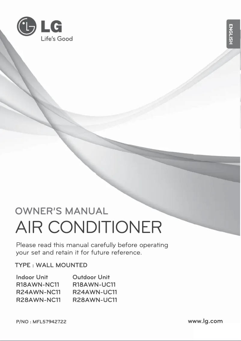 Page 1 de la notice Manuel utilisateur LG R18AWN-NC11