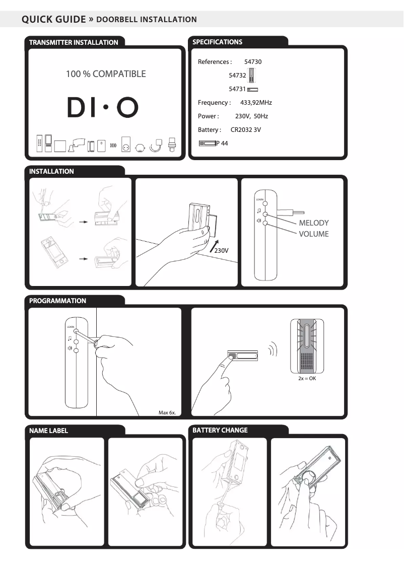 Page 1 de la notice Manuel utilisateur Chacon 54731