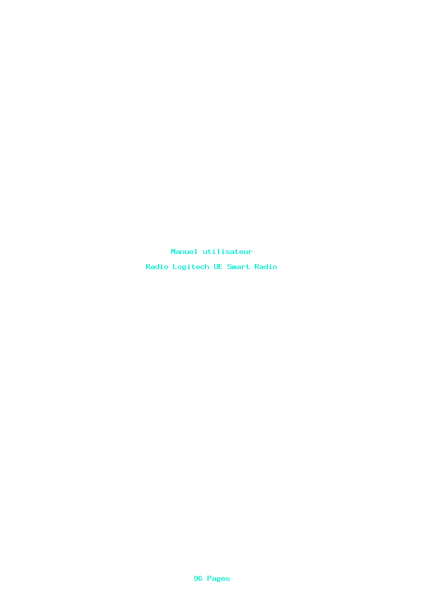 Page 1 de la notice Manuel utilisateur Logitech UE Smart Radio