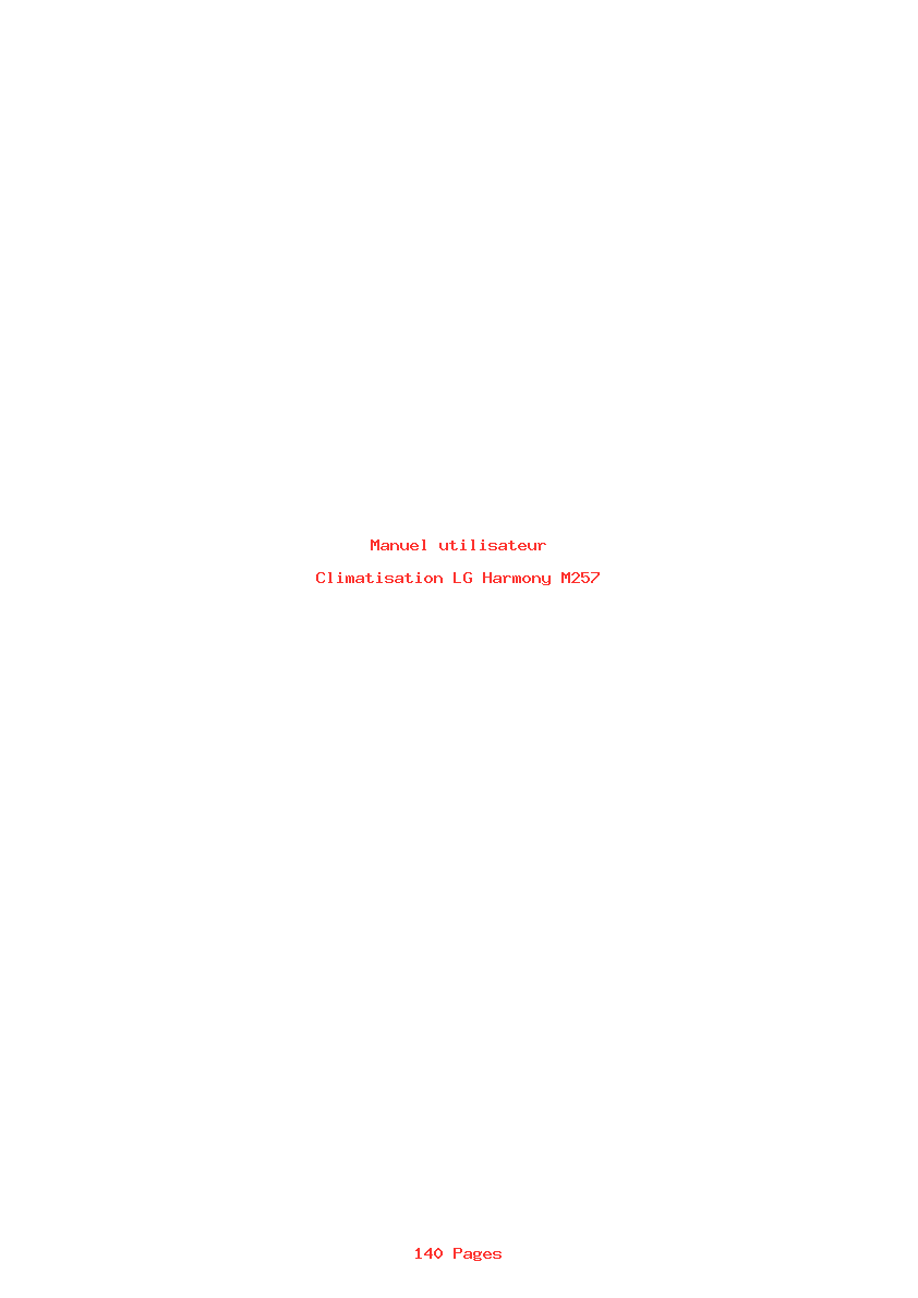 Page 1 de la notice Manuel utilisateur LG Harmony M257