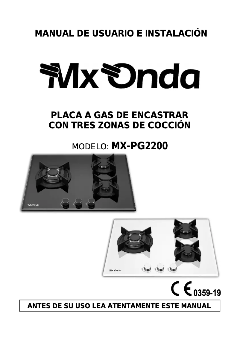 Page 1 de la notice Manuel utilisateur Mx Onda MX-PG2200B