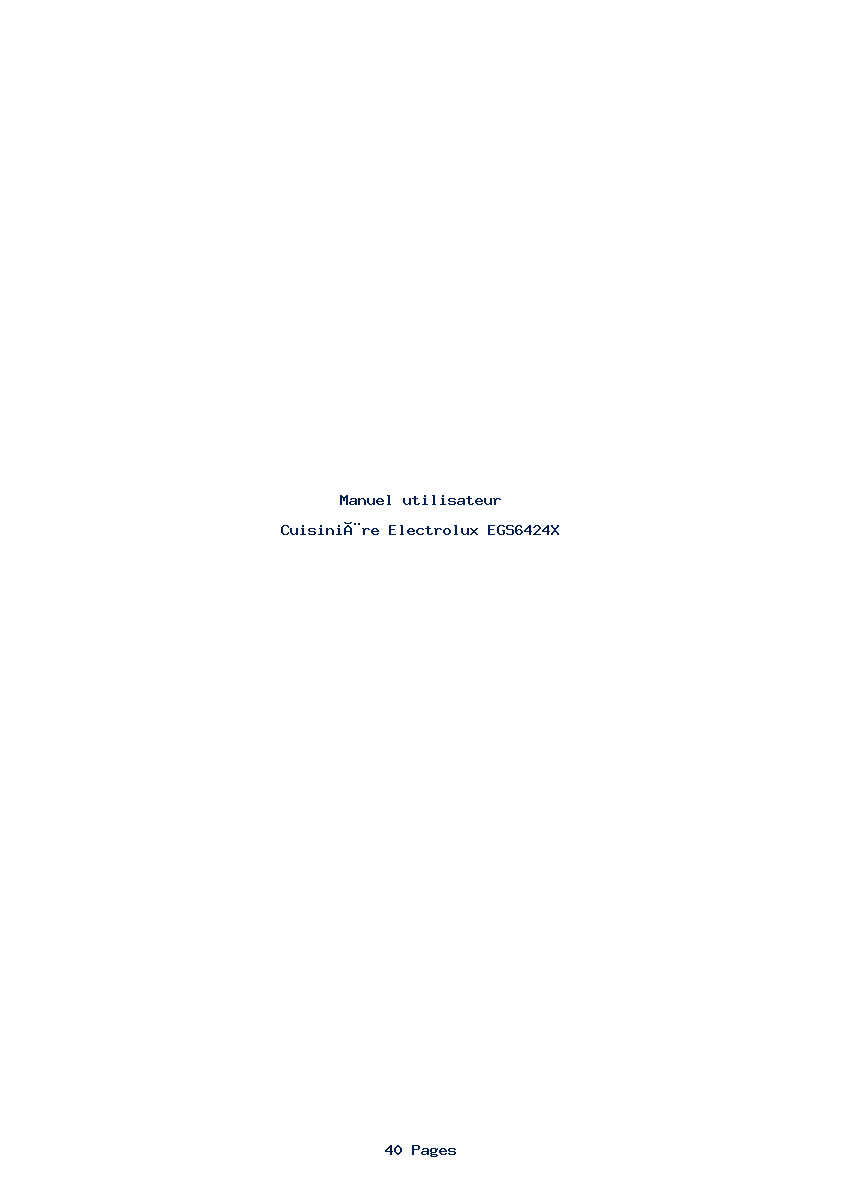 Page 1 de la notice Manuel utilisateur Electrolux EGS6424X