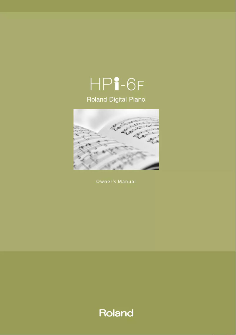 Page 1 de la notice Manuel utilisateur Roland HPI-6F