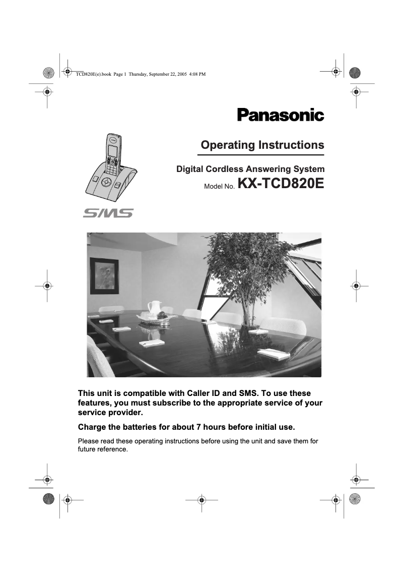 Imagen de la primera página del manual del dispositivo KX-TCD820E