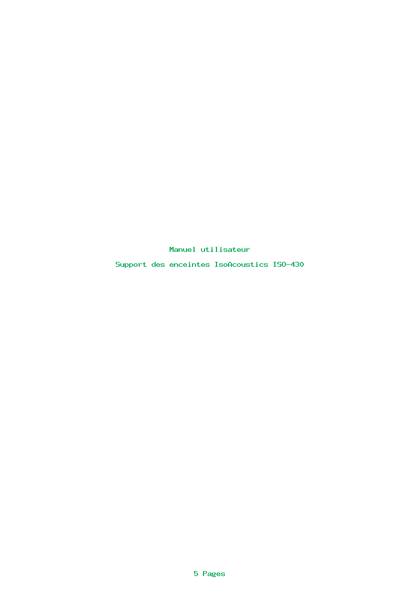 Page 1 de la notice Manuel utilisateur IsoAcoustics ISO-430