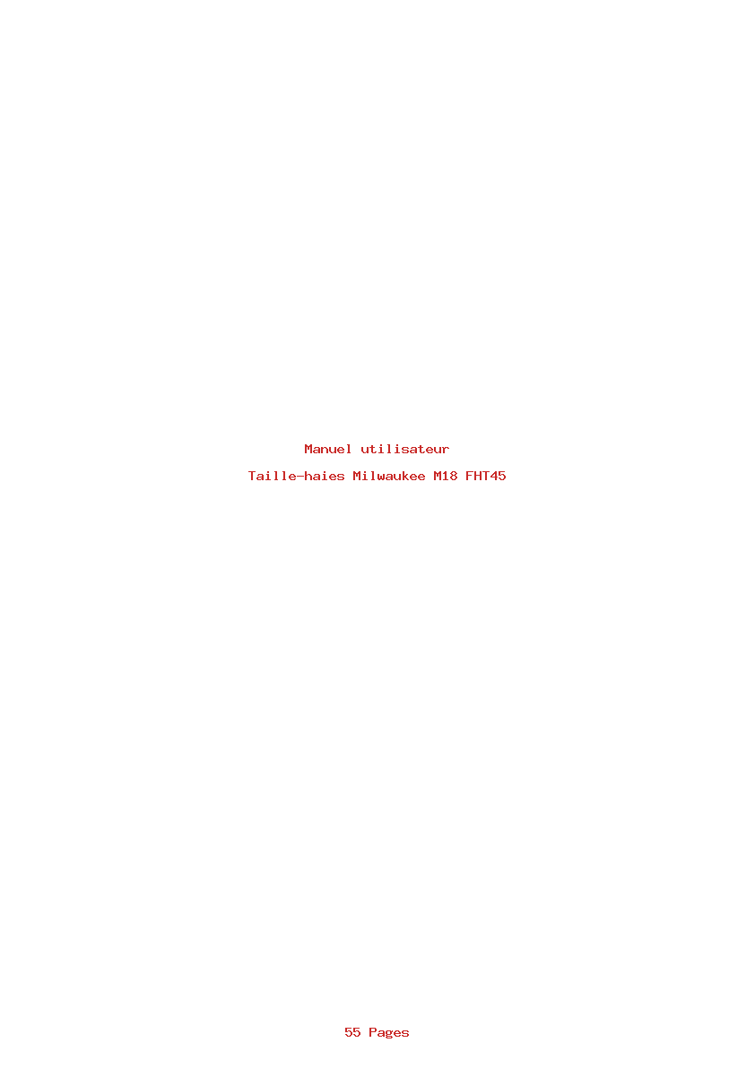 Page 1 de la notice Manuel utilisateur Milwaukee M18 FHT45
