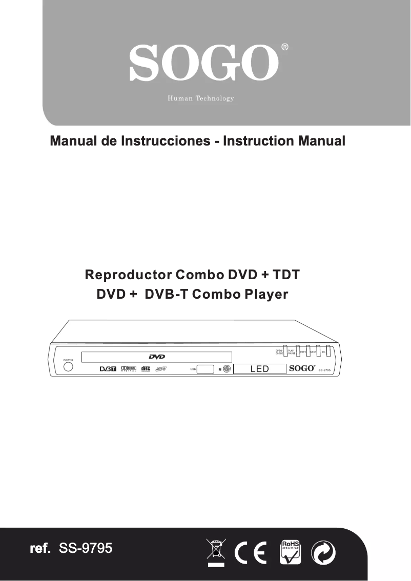 Page 1 de la notice Manuel utilisateur Sogo DVD-SS-9795