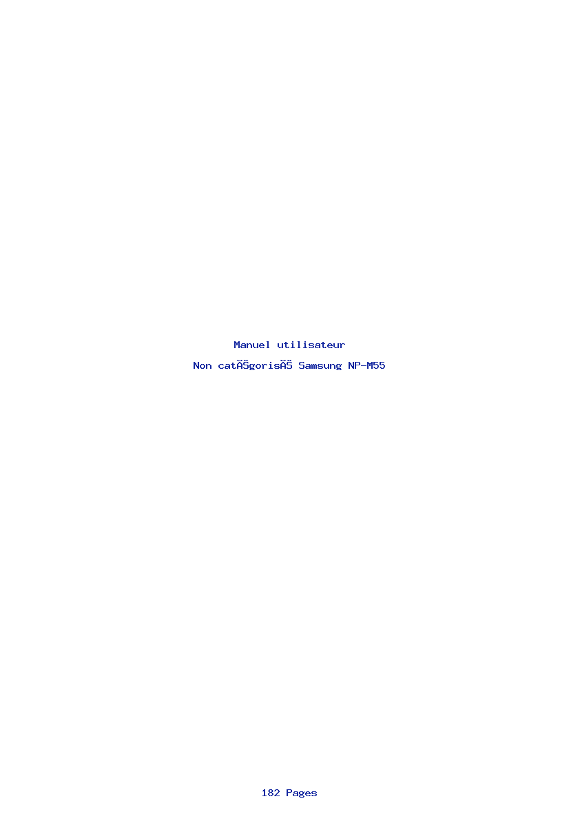 Page 1 de la notice Manuel utilisateur Samsung NP-M55