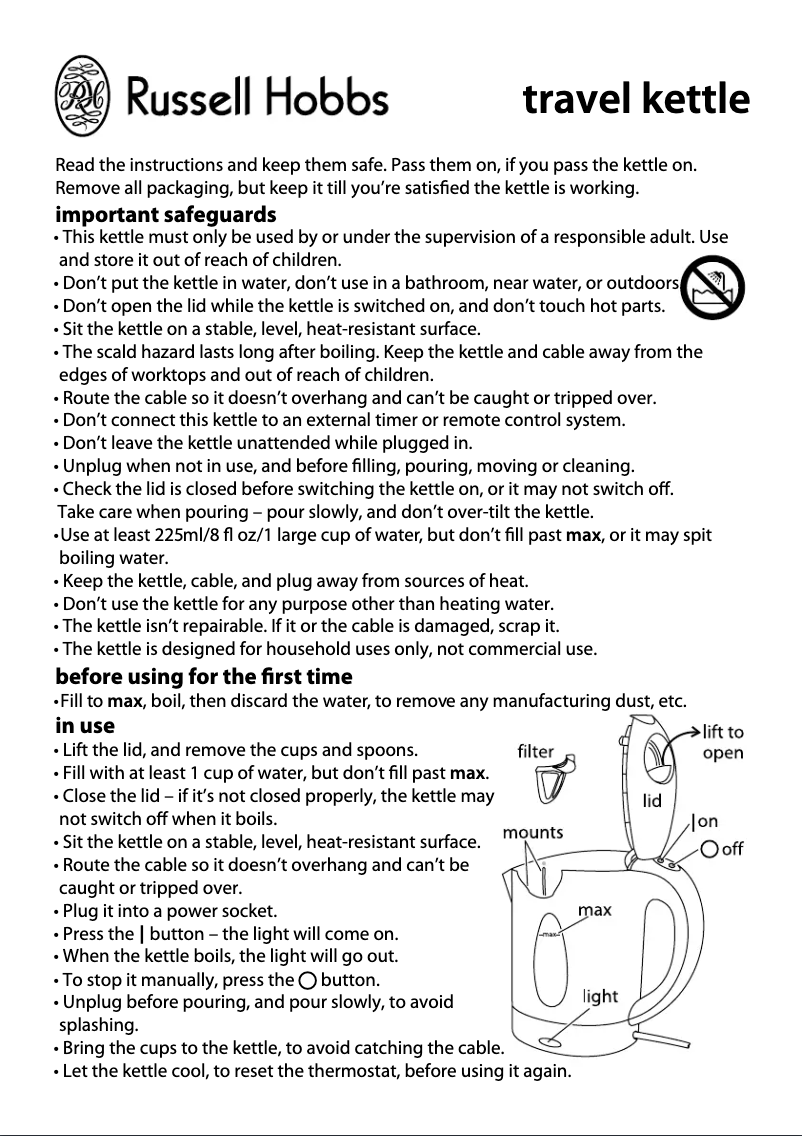 Página 1 del manual Manual de usuario Russell Hobbs 14178