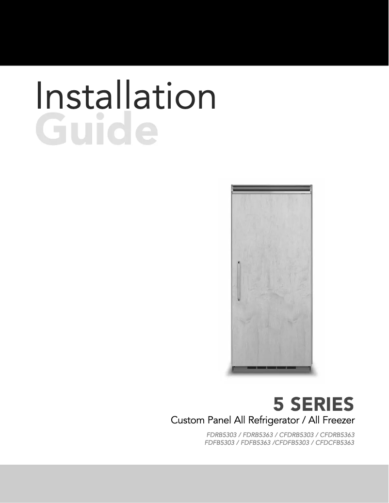 Page 1 de la notice Guide d'installation Viking VCFB5363LSS