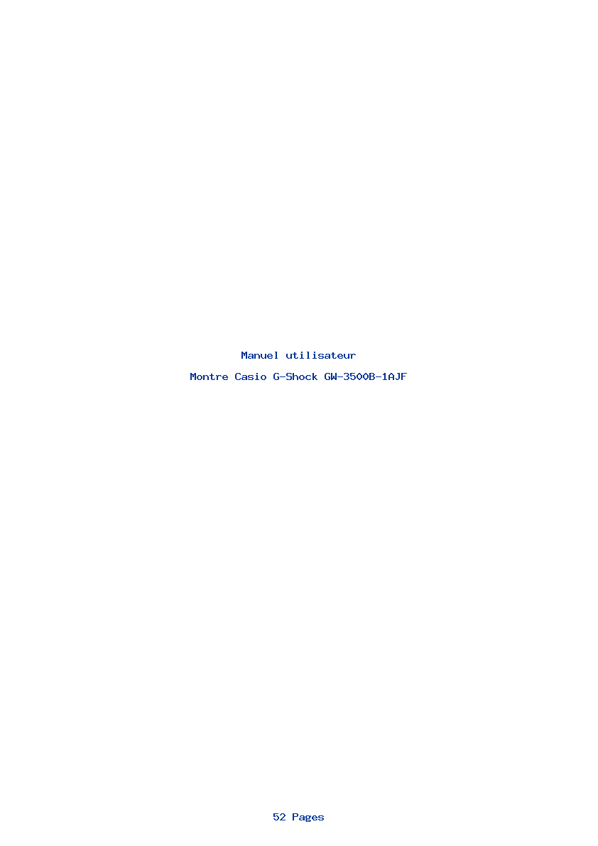 Page 1 de la notice Manuel utilisateur Casio G-Shock GW-3500B-1AJF