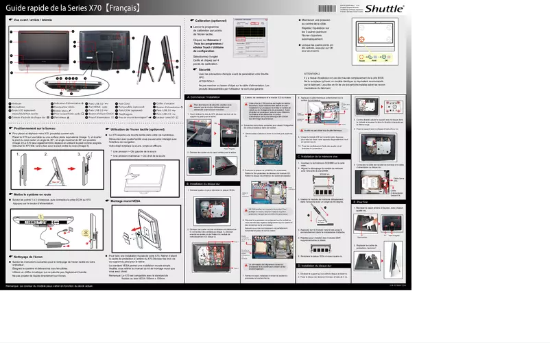 Page 1 de la notice Manuel utilisateur Shuttle X 7000TA