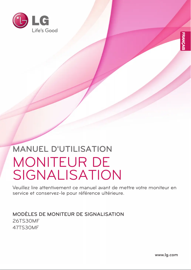Page 1 de la notice Manuel utilisateur LG 26TS30MF