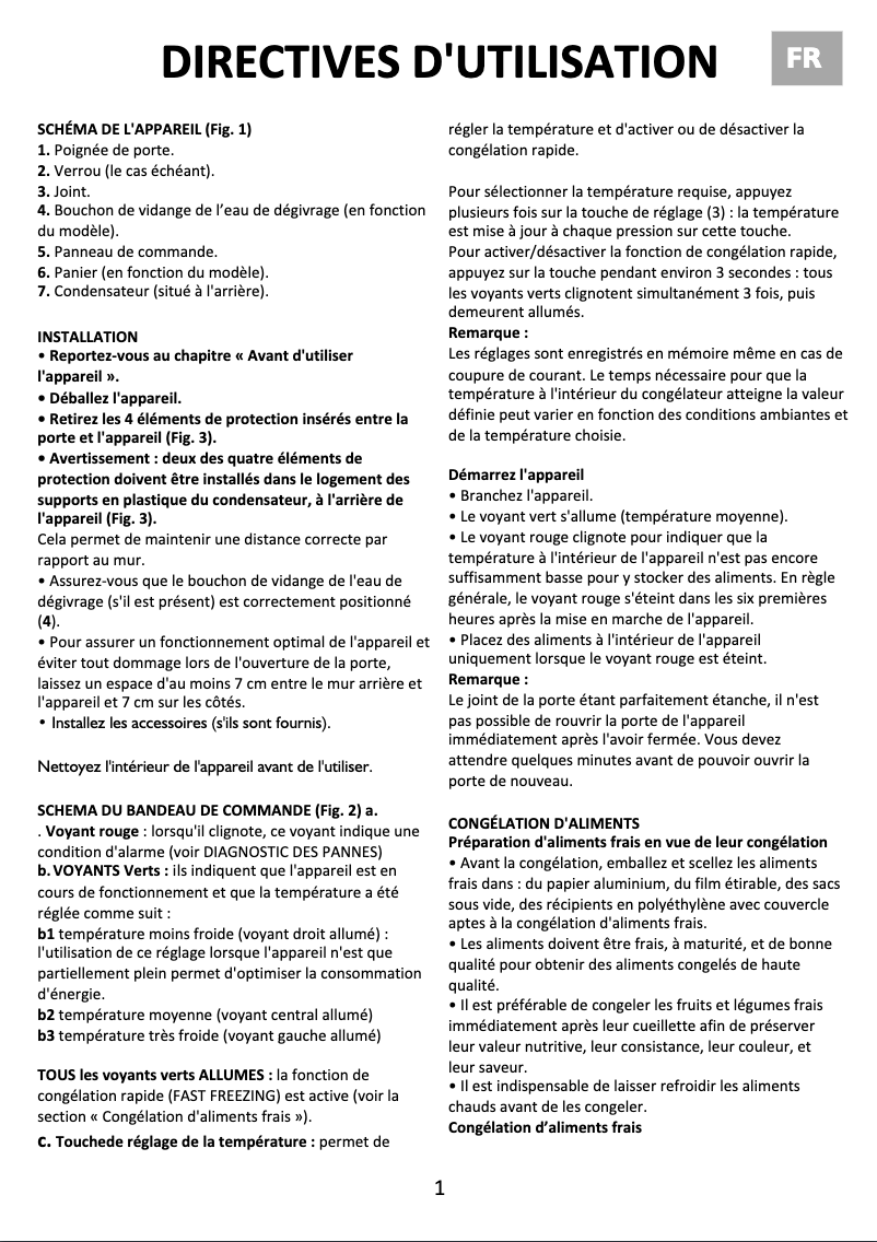 Page 1 de la notice Manuel utilisateur Privileg PFHE 174 A++