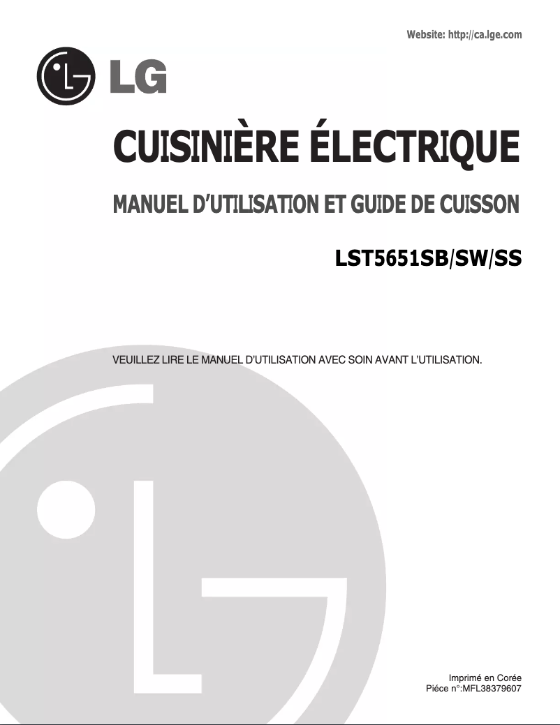 Page 1 de la notice Manuel utilisateur LG LST5651SS