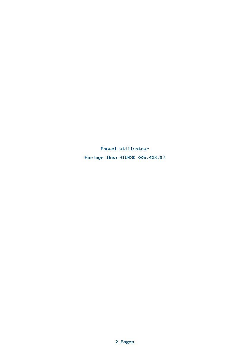 Page 1 de la notice Manuel utilisateur Ikea STURSK 005.408.62