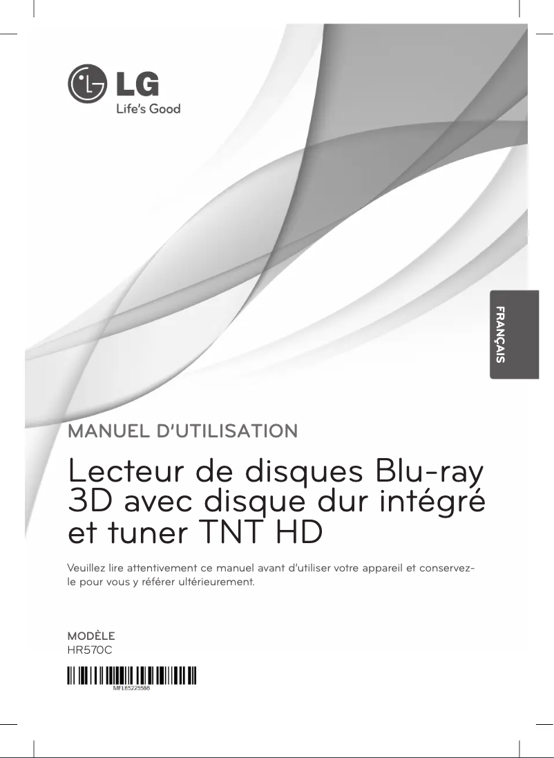 Page 1 de la notice Manuel utilisateur LG HR570C