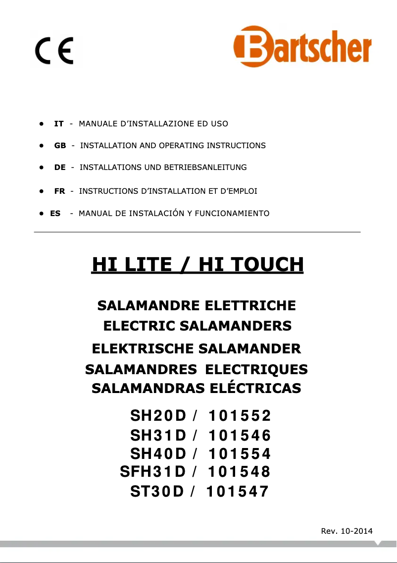 Página 1 del manual Manual de usuario Bartscher 700-2Z