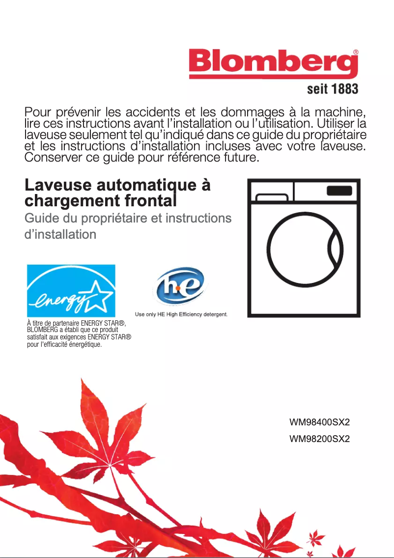 Página 1 del manual Manual de usuario Blomberg WM98200SX2