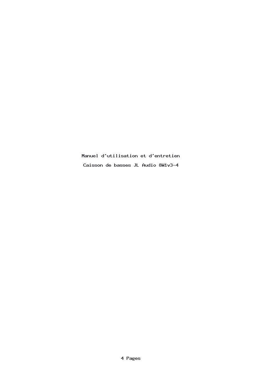 Image de la première page du manuel de l'appareil 8W1v3-4