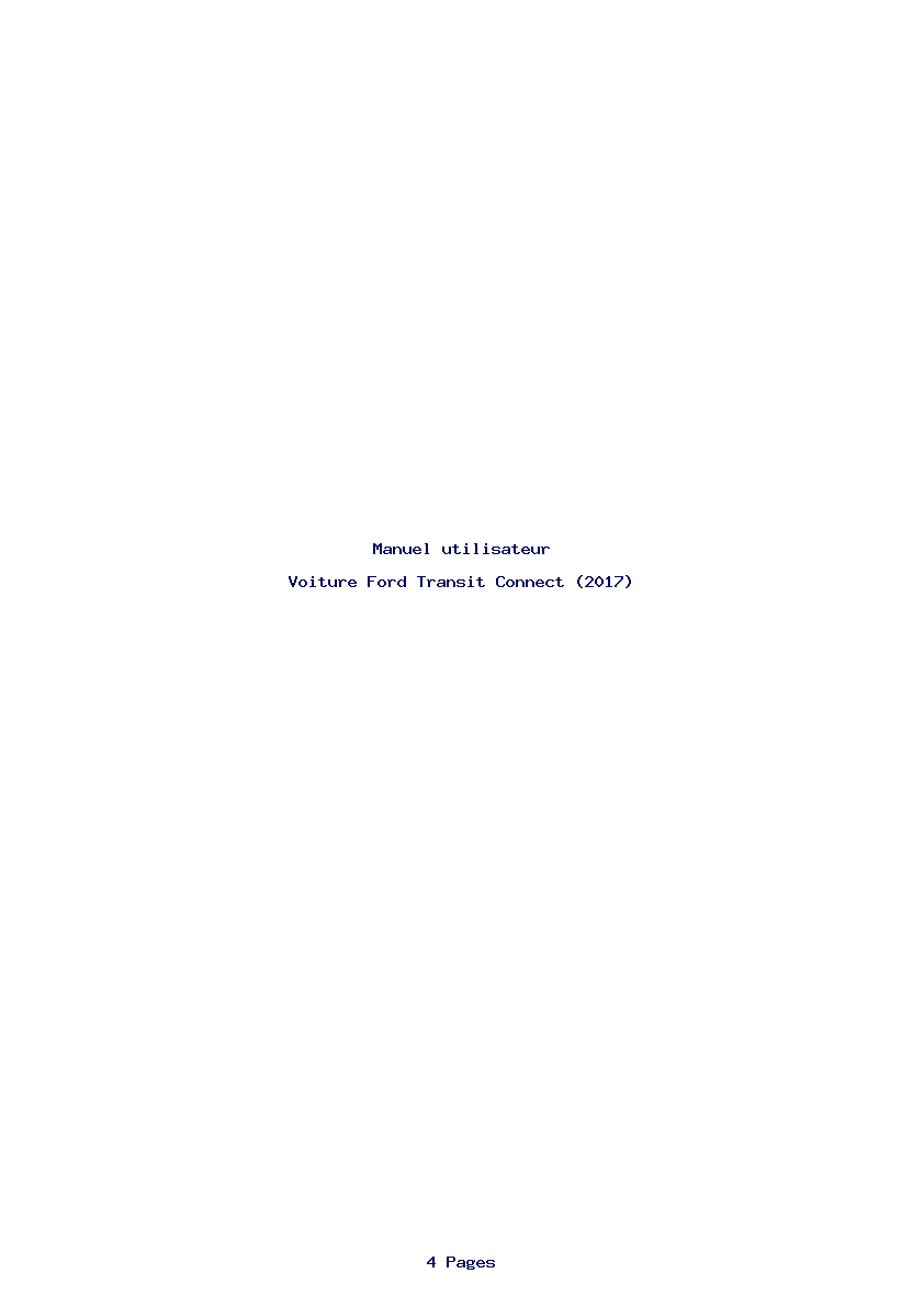 Page 1 de la notice Manuel utilisateur Ford Transit Connect (2017)