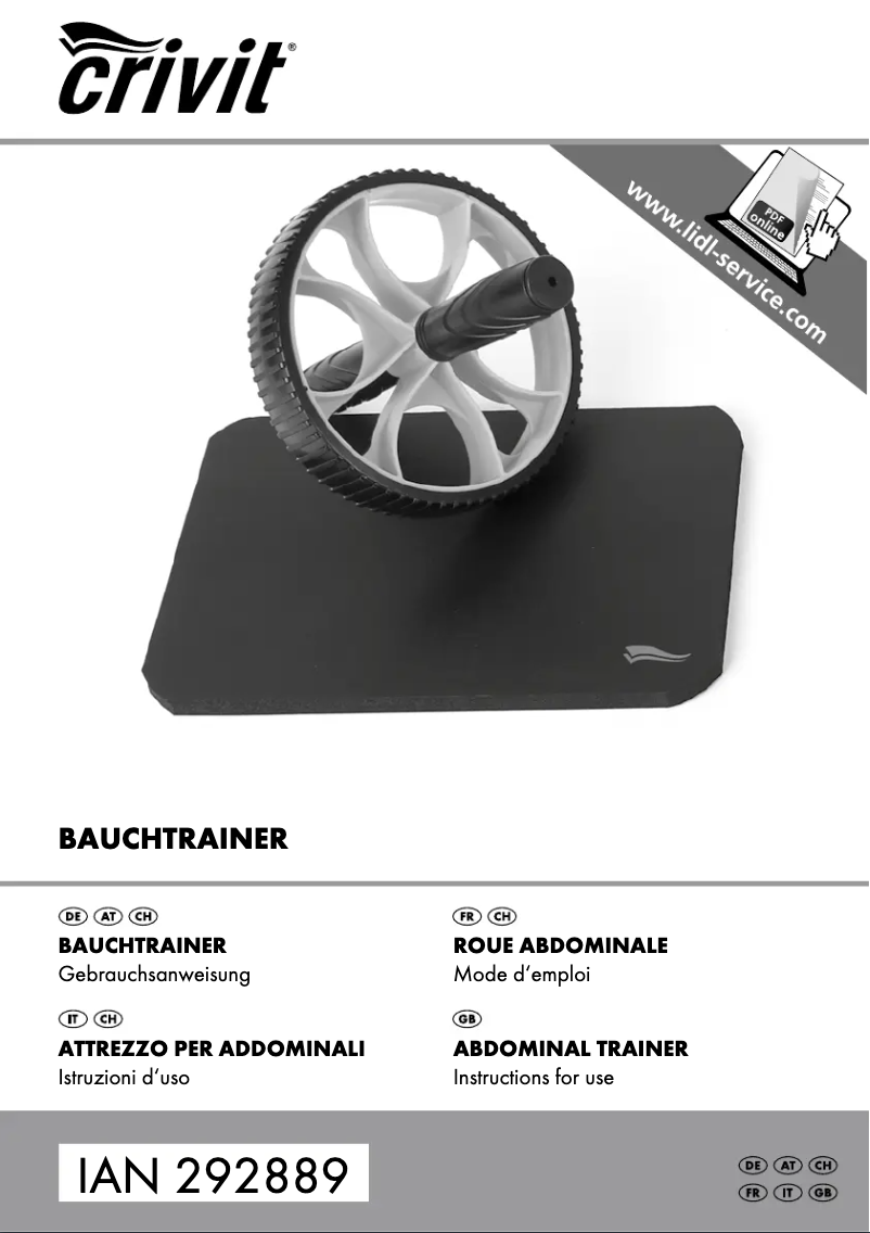 Page 1 de la notice Manuel utilisateur Crivit IAN 304189