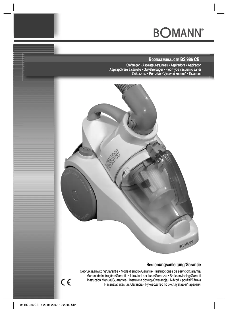 Page 1 de la notice Manuel utilisateur Bomann BS 986 CB