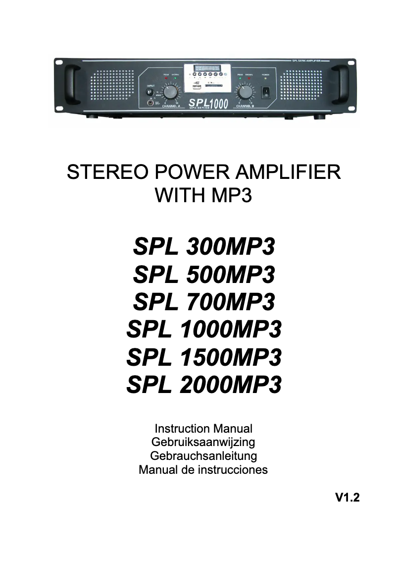 Page 1 de la notice Manuel utilisateur Skytec SPL-300MP3