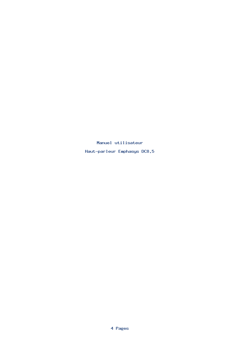 Page 1 de la notice Manuel utilisateur Emphasys DC8.5