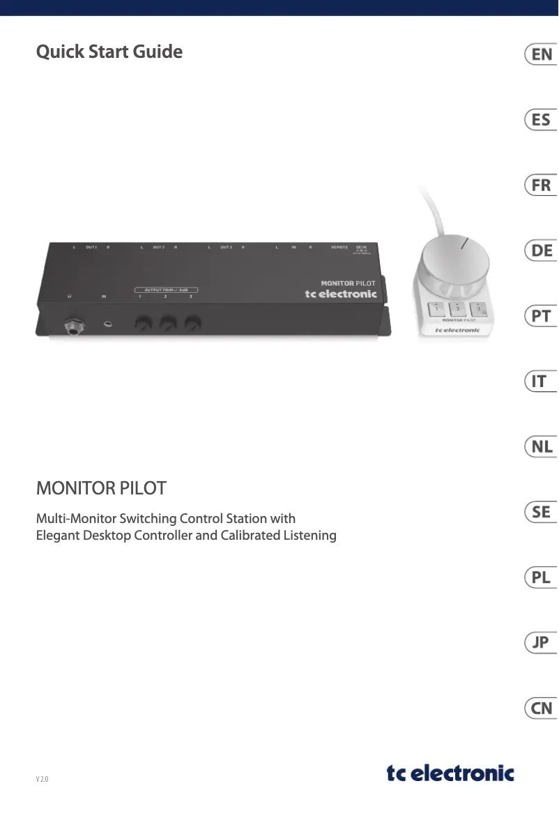 Page 1 de la notice Manuel utilisateur TC Electronic Monitor Pilot