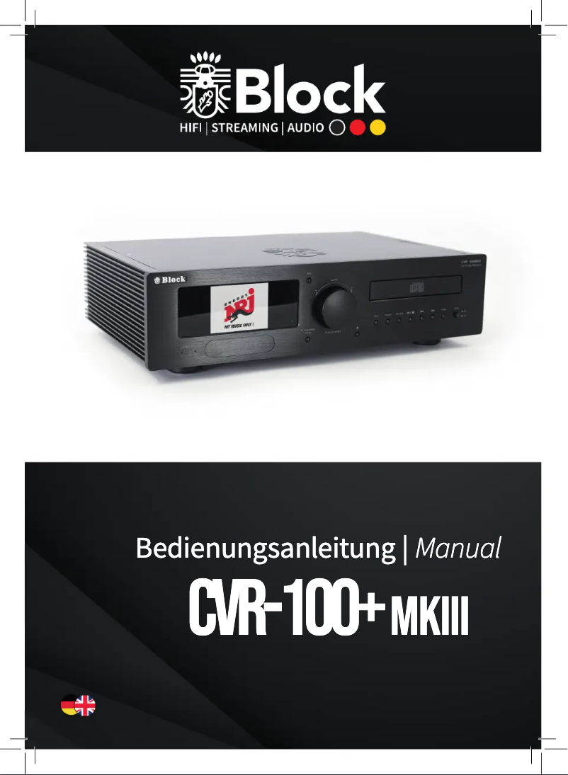 Page 1 de la notice Manuel utilisateur Block CVR-100+ MKIII