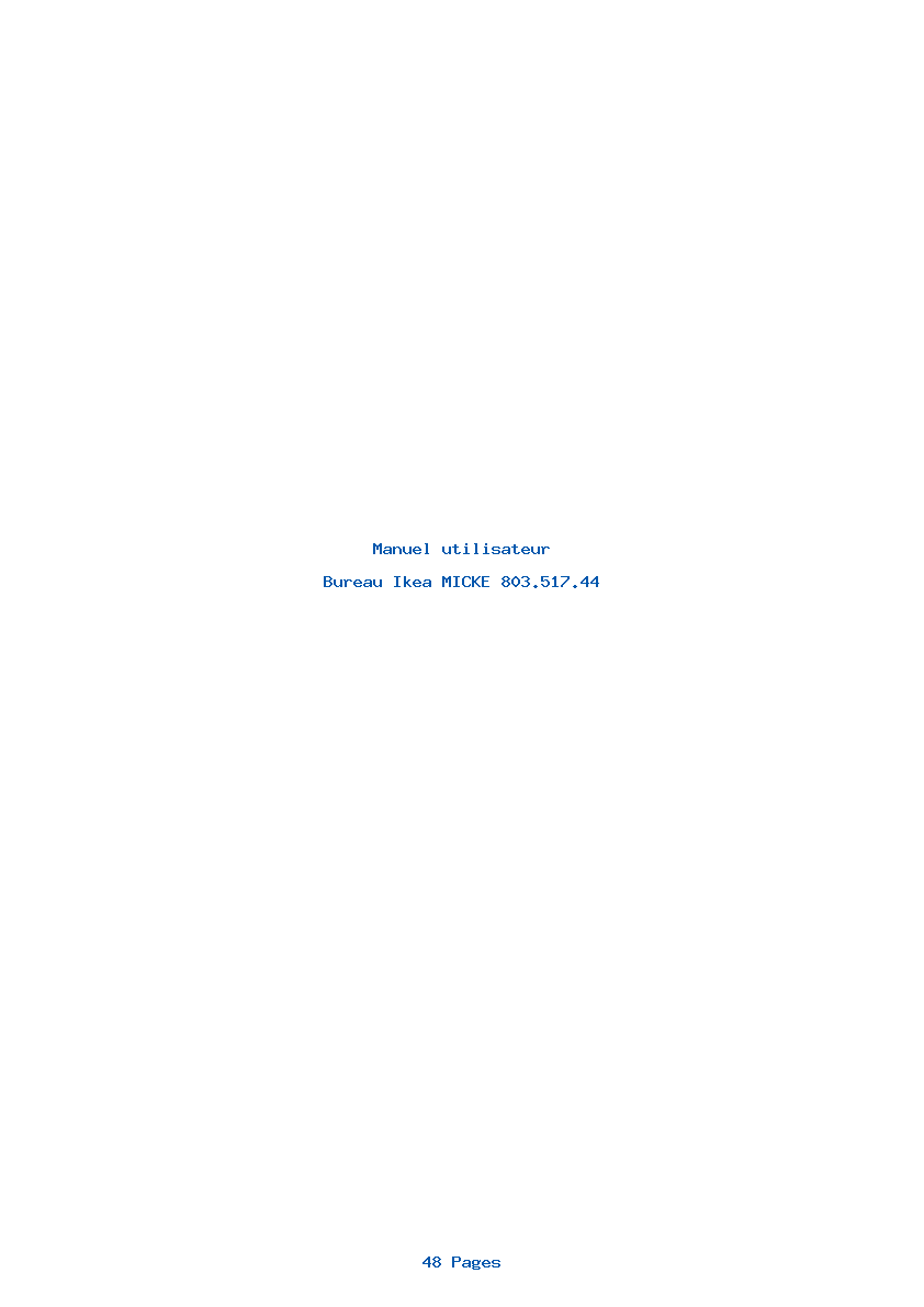 Page 1 de la notice Manuel utilisateur Ikea MICKE 803.517.44