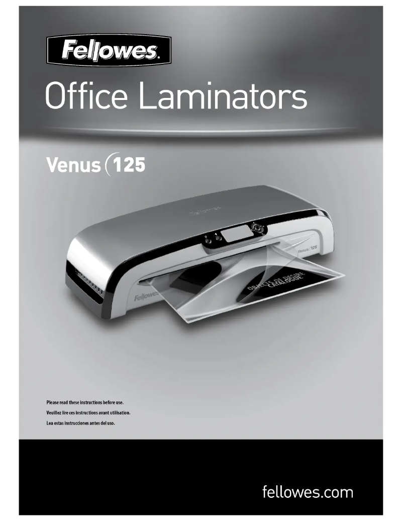Page 1 de la notice Manuel utilisateur Fellowes Venus VL-125