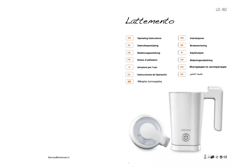 Página 1 del manual Manual de usuario Lattemento LD-182